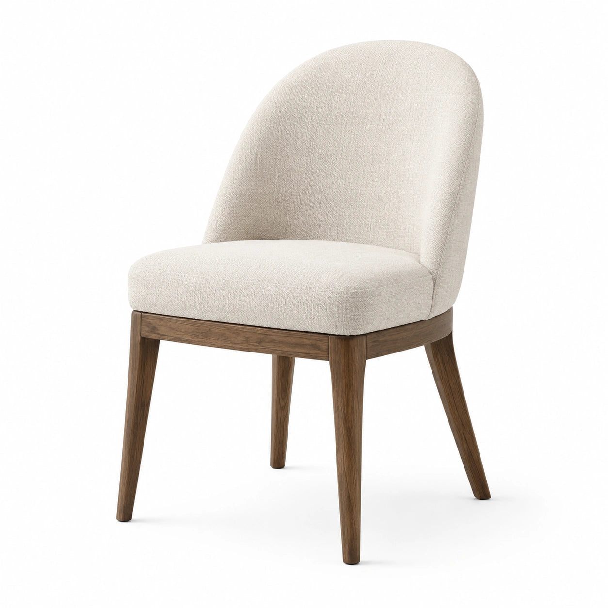 Moderner gepolsterter Esszimmerstuhl mit hoher Rückenlehne, 56 × 61 × 84 cm, Beige und Braun