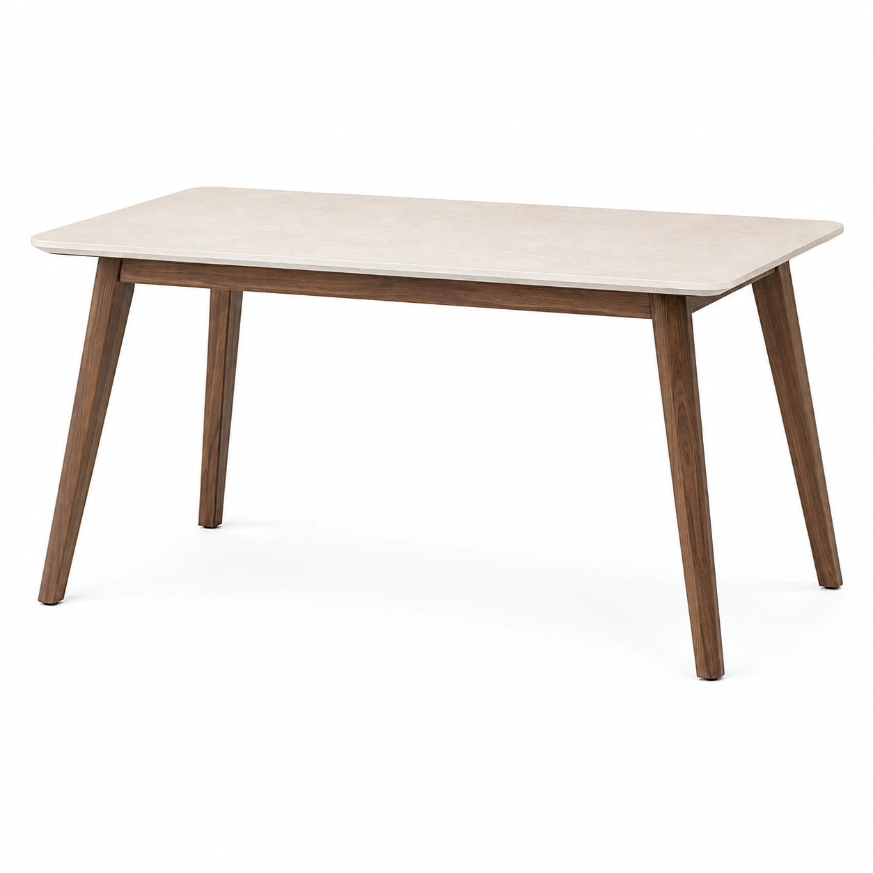 Skandinavischer Esstisch, rechteckig, Beige/Dunkelbraun, 140 × 80 × 75 cm